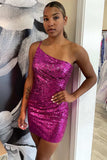 New Homecoming Dresses Sequin One Shoulder Bodycon Cocktail Dress Rjerdress