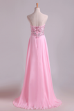 New Party Dresses Sweetheart Chiffon With Beading Floor Length Rjerdress
