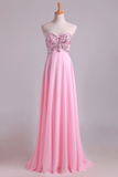 New Party Dresses Sweetheart Chiffon With Beading Floor Length Rjerdress