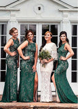 New Style Mismatched Green Appliques Lace Floor Length Long Bridesmaid Dresses uk Rjerdress