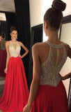 New Style Sparkle Red Beaded Bodice Long Lace Sexy Wedding Guest Dresses