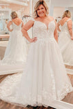 Newest Modest Plus Sizes Long A-line Wedding Dresses Bride Dress Rjerdress