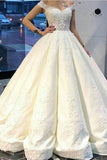 Off The Shoulder A Line Satin Wedding Dresses With Beading Appliques Rjerdress