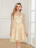Off The Shoulder A Line Short Homecoming Dress With Embroidery Rjerdress