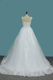 Off The Shoulder A Line Tulle Bridal Dresses With Applique Court Train Rjerdress