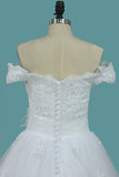 Off The Shoulder A Line Tulle Bridal Dresses With Applique Rjerdress