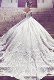 Off The Shoulder A Line Wedding Dresses With Applique Tulle