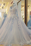 Off The Shoulder A Line Wedding Dresses With Beads Court Train Tulle Lace Up Rjerdress