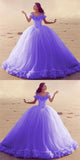 Off The Shoulder Ball Gown Quinceanera Dresses Tulle With Handmade Flower Rjerdress