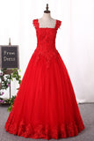 Off-The-Shoulder Party Dresses Ball Gown Tulle With Applique Zipper Back