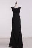 Off The Shoulder Sheath Bridesmaid Dresses With Ruffles Floor Length Rjerdress