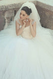 Off The Shoulder Wedding Dresses A Line Tulle With Beading Floor Length Rjerdress
