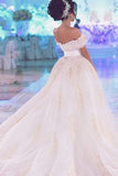 Off The Shoulder Wedding Dresses Sheath Tulle With Applique And Beads Rjerdress
