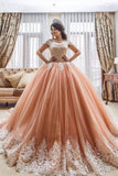 Off the Shoulder Ball Gowns Prom Dresses Lace Appliques Tulle Pink Quinceanera Dresses rjs550