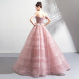 Off the Shoulder Short Sleeve Ball Gown Lace up Sweetheart Quinceanera Dresses With Appliques Rjerdress