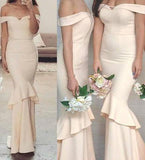 Off-the-Shoulder Sweetheart Mermaid Unique Long Bridesmaid Dresses Rjerdress