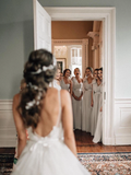 One Shoulder A Line Chiffon Floor Length with Sash Light Grey Bridesmaid Dresses Rjerdress