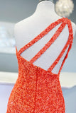 One Shoulder Lace up Sequin Sleeveless Short Cocktail Dress Homecoming Dresses RJS759 Rjerdress
