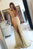 One Shoulder Mermaid Prom Dresses Tulle With Applique And Slit Rjerdress