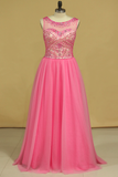 Open Back Party Dresses Scoop A Line Beaded Bodice Floor Length Tulle Rjerdress