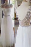 Open Back Prom Dresses Charming Prom Dresses O-Neck Prom Dresses Beading Prom Dresses RJS148 Rjerdress