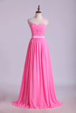 Party Dresses A Line Floor Length Sweetheart Chiffon Belt Discount Price Rjerdress