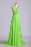 Party Dresses A Line One Shoulder Chiffon With Beading&Sequins Rjerdress
