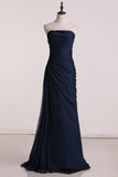 Party Dresses A Line One Shoulder Chiffon With Ruffles And Slit