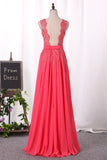 Party Dresses A Line Scoop Chiffon With Applique Floor Length Rjerdress