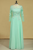 Party Dresses Bateau A Line Chiffon Floor Length With Beading Rjerdress