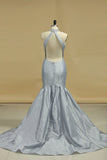 Party Dresses High Neck Mermaid Taffeta With Beading Open Back Rjerdress