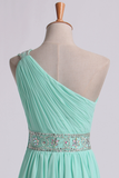 Party Dresses One Shoulder A-Line Chiffon With Beading&Sequins Floor Length Rjerdress