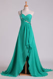 Party Dresses One Shoulder With Beading/Sequins A Line Chiffon Asymmetrical Rjerdress