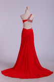 Party Dresses Red One Shoulder Chiffon Rjerdress