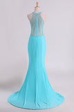 Party Dresses Scoop Mermaid Spandex With Beading Sweep Train Rjerdress