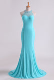 Party Dresses Scoop Mermaid Spandex With Beading Sweep Train Rjerdress