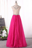 Party Dresses Scoop Organza A Line With Beading Floor Length