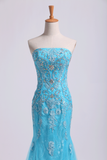Party Dresses Strapless Mermaid With Beading&Applique Rjerdress
