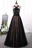 Party Dresses Tulle & Lace With Beading Floor Length A Line Rjerdress