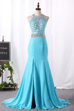 PartyDresses Mermaid Scoop Chiffon With Applique And Slit Rjerdress