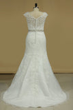 Plus Size Bridal Dresses Mermaid Tulle With Applique Court Train Rjerdress