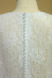 Plus Size Long Sleeves Bridal Dresses Scoop A Line Tulle & Lace Sweep Train Rjerdress