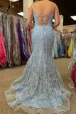 Plus Size Mermaid Lace Appliques Spaghetti Straps Criss Cross Prom Dresses Long Evening Dress P1009 Rjerdress
