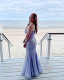 Plus Size Mermaid One Shoulder Sequins Split Long Prom Dresses