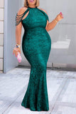 Plus Size Mermaid Sleeveless Sequin Long Prom Evening Dresses Rjerdress
