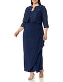 Plus Size Sheath Square Chiffon With Jacket 3/4 Sleeves Mother of the Bride Dresses