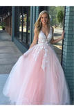 Plus Size Stunning Lace Applique Ball Gown Long Ball Gowns Prom Dresses Quinceanera Dress Rjerdress