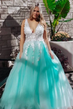Plus Size Stunning Lace Applique Ball Gown Long Ball Gowns Prom Dresses Quinceanera Dress