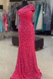 Plus Size Wine Red Sequin Off The Shoulder Mermaid Long Prom Evening Dress Rjerdress