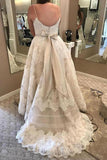 Plus Sizes Ivory Lace Open Back Long Modest Wedding Dresses Bride Dresses Rjerdress